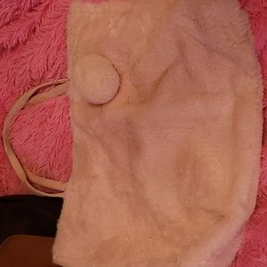 Baby pink furry tote